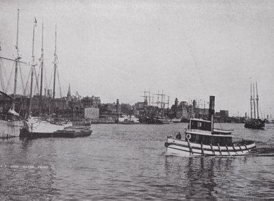 Harbour Front, St John, New Brunswick (s/hvitt bilde) av Photographer Canadian