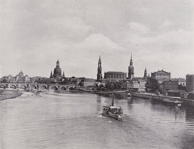 Gamlebyen fra Marienbrucke (s/hvitt bilde) av Photographer German