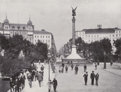 Belle-Alliance-Platz og Friedrich-Strasse (s/hvitt-bilde) av Photographer German