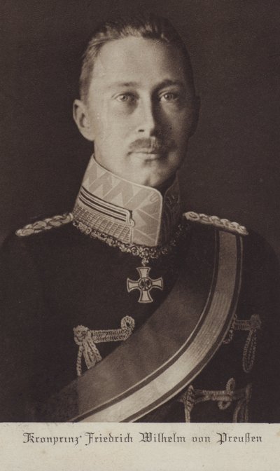 Kronprins Wilhelm, eldste sønn av Kaiser Wilhelm II av Tyskland (s/hv-bilde) av Photographer German