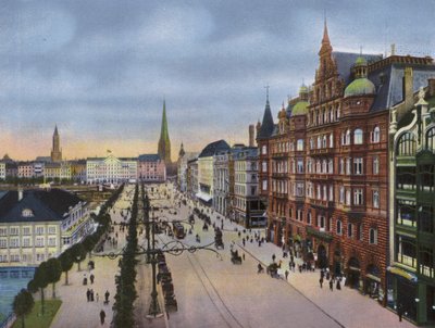 Hamburg: Jungfernstieg med Alsterdamm (bilde) av Photographer German
