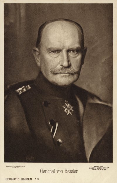 Hans Hartwig von Beseler, tysk general (s/hv-bilde) av Photographer German