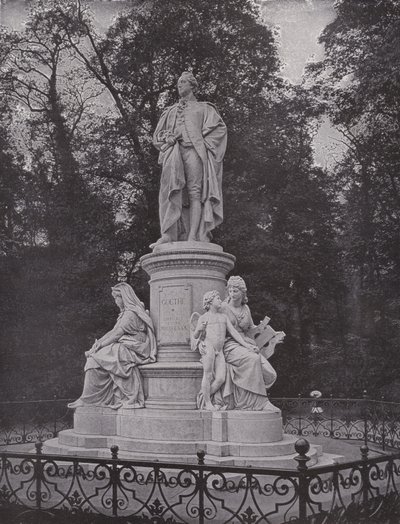 I Tiergarten, Goethe-monumentet (s/hvitt-bilde) av Photographer German