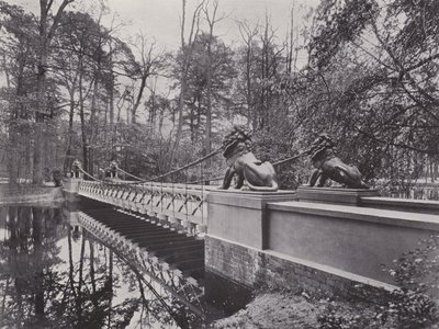 I Tiergarten, Lowenbrucke (s/hvitt bilde) av Photographer German