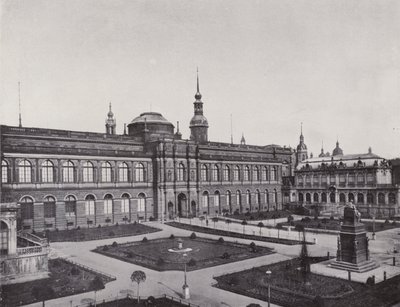 Royal Picture Gallery, utsikt fra Zwinger (s/hv-bilde) av Photographer German