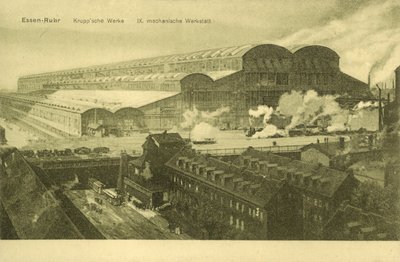 Krupp verk, Essen, Ruhr, Tyskland (s/hvitt-bilde) av Photographer German