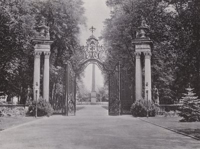 Potsdam, inngangen til Sanssouci-parken (s/hvitt-bilde) av Photographer German