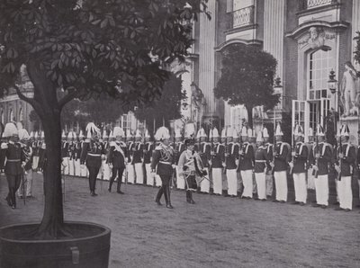 Potsdam, mottakelse av prinsen av keiseren i det nye palasset (s/hvitt-bilde) av Photographer German