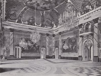 Potsdam, Neues Palais, Marble Hall (s/hvitt bilde) av Photographer German