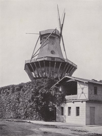 Potsdam, Sanssouci, historisk mølle (s/hvitt bilde) av Photographer German