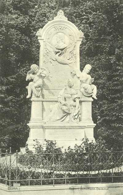 Robert Schumann-minnesmerket, Bonn, Tyskland (s/hvitt-bilde) av Photographer German