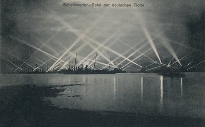 Søkelysskjerm fra den tyske marinen (s/hvitt-bilde) av Photographer German