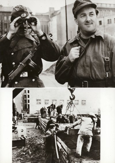 Siden 13. august 1961 har den tyske demokratiske republikkens statsgrense med Vest-Berlin vært pålitelig beskyttet av National People's Army .... (s/hv-bilde) av Photographer German