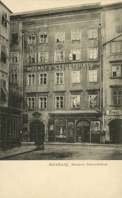 Wolfgang Amadeus Mozarts fødested, Salzburg (s/hvitt-bilde) av Photographer German