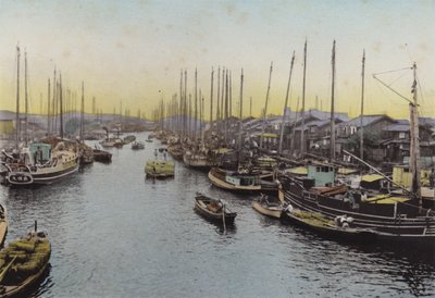 Japan, ca. 1912: Ajikawa, Rier, Osaka (p hot) av Photographer Japanese
