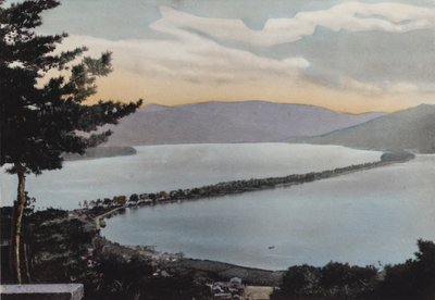 Japan, ca. 1912: Amano-Hashidate en av tre mest bemerkede scener i Japan; Omtrent 80 miles fra Kyoto (bilde) av Photographer Japanese