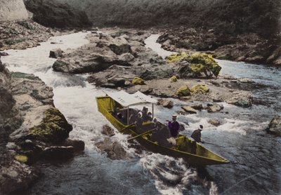 Japan, ca. 1912: Arashiyama, ved foten av Hozu-strykene, er kjent for sin natur gjennom hele imperiet, nær Kyoto (bilde) av Photographer Japanese