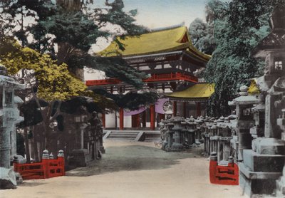 Japan, ca. 1912: Kasuga Shinto-tempelet grunnlagt i 767, ved Nara, nær Kyoto (bilde) av Photographer Japanese
