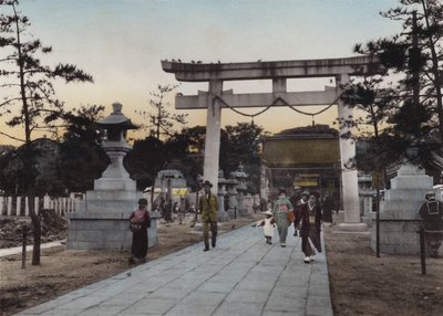 Japan, ca. 1912: Nanko-helligdommen, Kobe (bilde) av Photographer Japanese