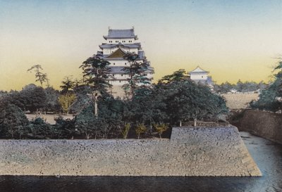 Japan, ca. 1912: Det berømte Nagoya-slottet, er fra 1610; Veldig kjent for gulldelfiner på toppen av Keep, høyden på delfiner er 8 ft 7 in og verdsatt rundt 360 000 yen, Nagoya (bilde) av Photographer Japanese