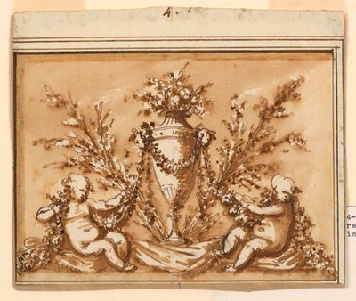 Design for en overdør av Piat Joseph Sauvage