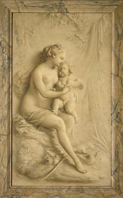 Venus og Amor av Piat Joseph Sauvage