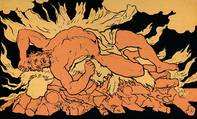 Hercules på Oeta-fjellet, 1880 av Picart