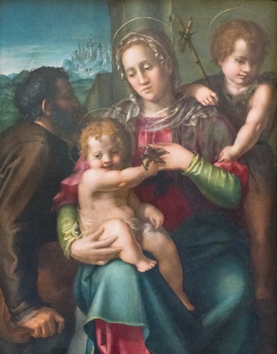 Hellig familie med den unge døperen Johannes av Pier Francesco Foschi