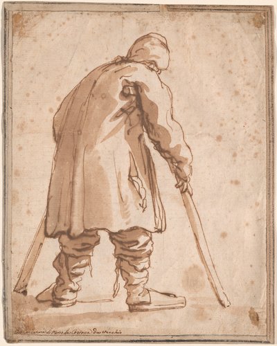 Karikatur av en mann, sies å være Pietro da Cortona av Pier Francesco Mola
