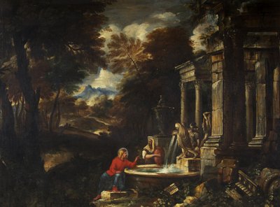 Kristus og kvinnen i Samaria (olje på lerret) av Pier Francesco Mola