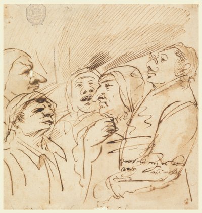 Fem groteske figurer av Pier Francesco Mola