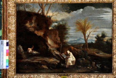 Landskap med to karteusiske munker (olje på lerret) av Pier Francesco Mola