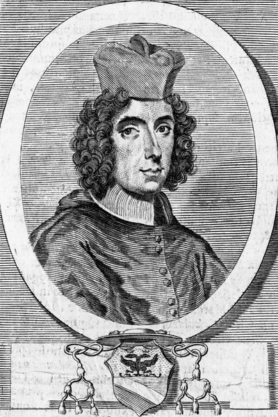 Portrett av Giambattista Rubini (1642-1707), italiensk kardinal og biskop, gravering av Blaise Nicolas Le Sueur