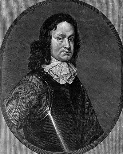 Portrett av John Hampden (cirka 1595-1643), engelsk politiker, gravering av Blaise Nicolas Le Sueur