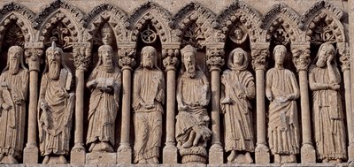 Spania, Castilla og León, katedralen Santa Maria, Frise med tegn fra Det gamle testamente av Blaise Nicolas Le Sueur
