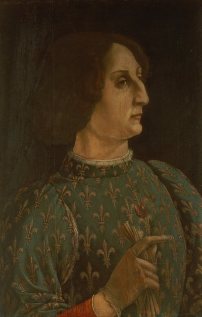 Portrett av Galeazzo Mario Sforza (1444-76) ca. 1471 (tempera på panel) (se også 168788) av Piero del Pollaiolo