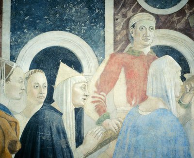 Detalj fra Legend of the True Cross som viser oppdagelse og verifisering av True Cross, av Piero della Francesca av Piero della Francesca