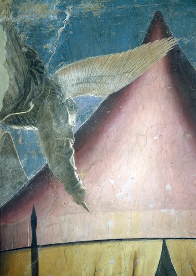The Dream of Constantine, detalj av engelen, fra True Cross Cycle, fullført 1464 fresco av Piero della Francesca