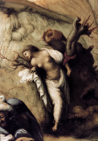 Andromede levert av Persee, detalj (1510, olje på lerret) av Piero di Cosimo