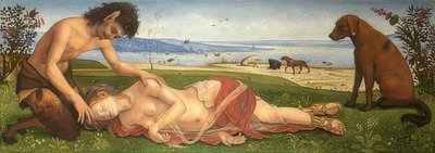 En satyr sørger over en nymfe. Rundt 1495 av Piero di Cosimo