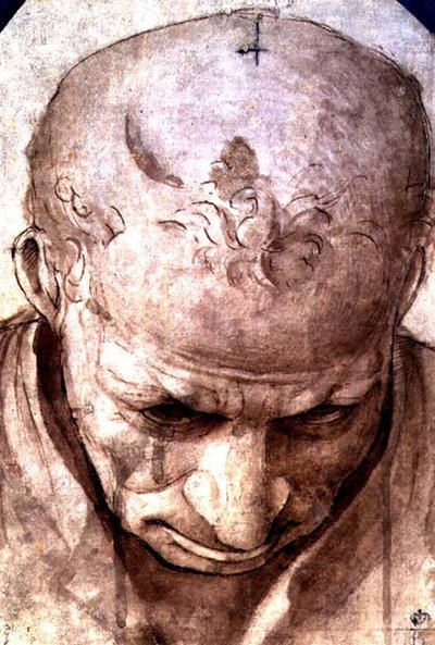 Hodet til en eldre mann (penn, brunt blekk og vask) av Piero di Cosimo