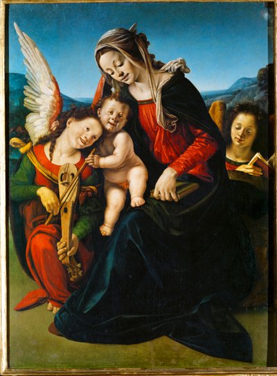 Madonna og barn med engler av Piero di Cosimo