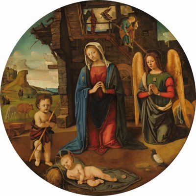 Fødselen med spedbarnet Saint John, ca. 14951505. av Piero di Cosimo