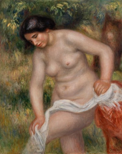 Baderen tørker seg selv (Baigneuse s'essuyant) av Pierre-Auguste Renoir