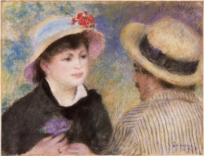 Par i en båt (angivelig Aline Charigot og Renoir) av Pierre-Auguste Renoir