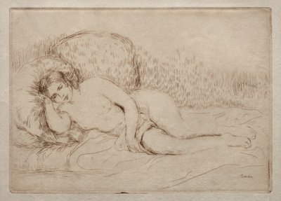 Naken kvinne lyver av Pierre-Auguste Renoir