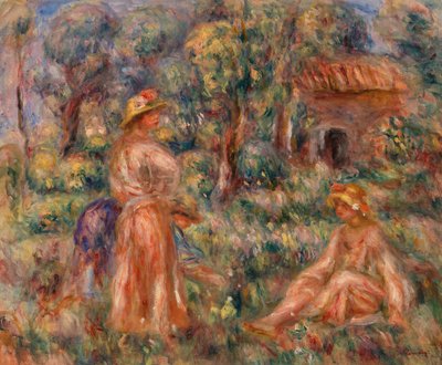 Jenter i et landskap av Pierre-Auguste Renoir