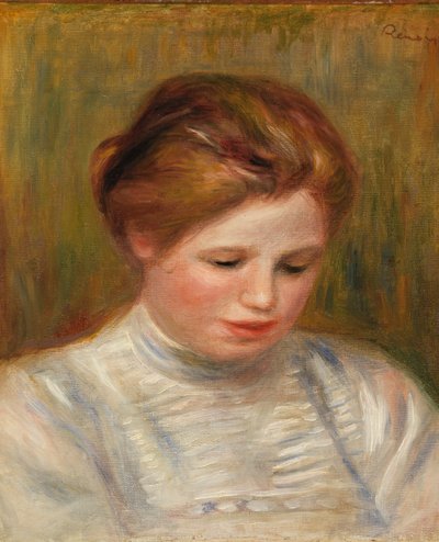 Hode; også kalt Embroiderer's Study av Pierre-Auguste Renoir