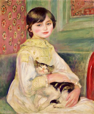 Julie Manet, også kjent som Barn med en katt av Pierre-Auguste Renoir