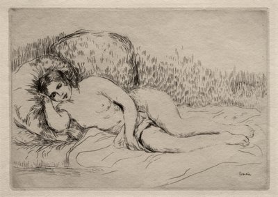 Naken kvinne liggende av Pierre-Auguste Renoir